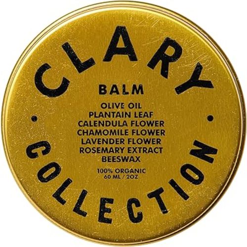 CLARY COLLECTION Multipurpose Olive Balm for Men, Women & Children, Certified Non-Toxic, Natural & Organic, Plant-Based Formula, Hydrates and Softens Dry + Inflamed Skin. All Ages & Skin Types, 2oz
