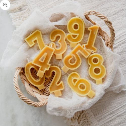 Beeswax Number Candles