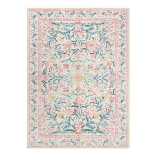 Dakota Fields Washable Floral Area Rugs Boho Large Rugs Non-Slip for Bedroom Soft Rubber Backed Carpet & Reviews | Wayfair