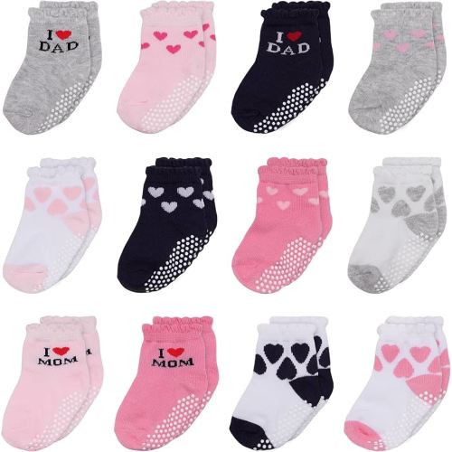 Mother's Choice Organic Cotton Baby Socks 6-12 Months - 12 pairs Soft and Cozy Newborn Pink Socks, Gentle Newborn Gift Socks, Ideal Baby Gift, Infant Footwear for Daily Wear and Little Feet Comfort