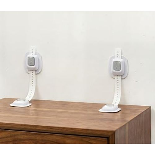 YEYA No Drill Anti tip Furniture Straps Wall Anchors for Baby proofing (Upgraded 4P)