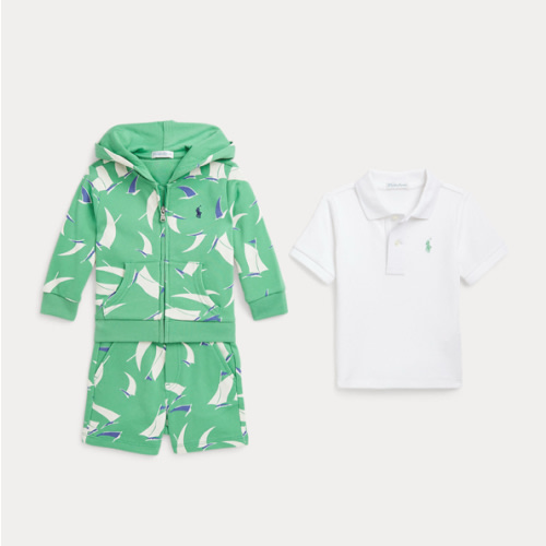 Polo Shirt, Terry Hoodie & Short Set