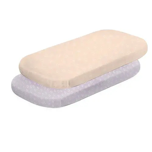 Bubba Nordic 2 Pack Jersey Co- Sleeper Fitted Sheet Peach/Lilac | Baby Bunting AU