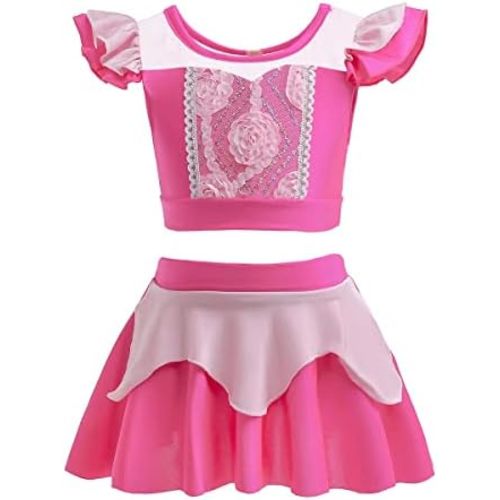 Princess Two-Piece Tankini Swimsuit for Baby Girls Bathing Suits Swimwear Surf Beach Summer Swimming Bikini Sets