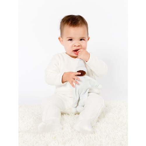 Baby Buddy Lovey - Brown Skin Blue Stripe