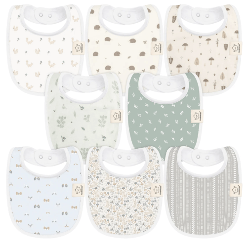 8-Pack Urban Drool Bibs: Prairie