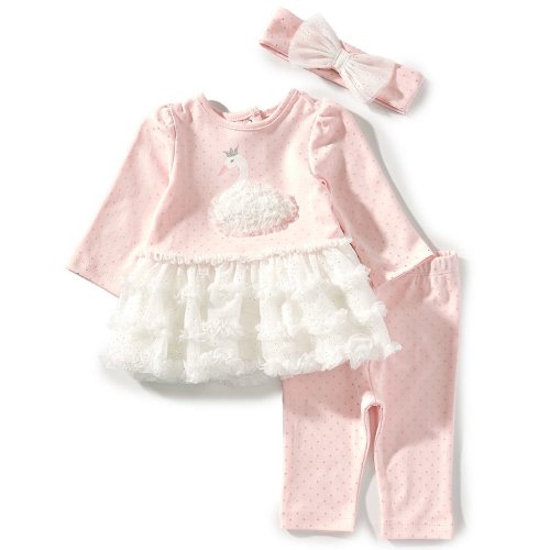 Little Me Baby Girls Long Sleeve Swan Tutu Top & Leggings Set