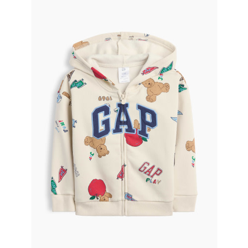 babyGap Relaxed Print Logo Zip Hoodie