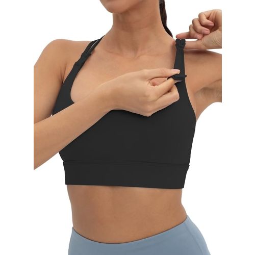 V VOCNI Nursing Bras for Breastfeeding Criss-Cross Back Sports Bra