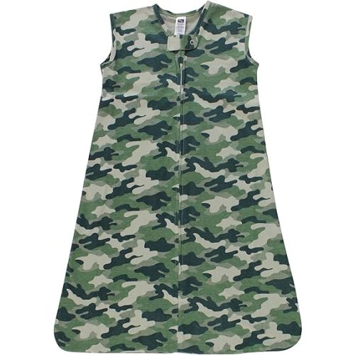 Hudson Baby Unisex Baby Cotton Sleeveless Wearable Sleeping Bag, Sack, Blanket, Camo, 0-6 Months