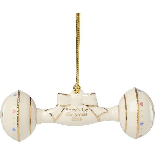 Lenox 2026 Babys 1st Christmas Rattle Ornament