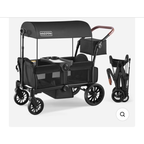 HARPPA | All-Terrain Wagon Stroller for 2 with Canopy – Foldable 2-Seat Wagon for Beach, Park & Camping Adventures