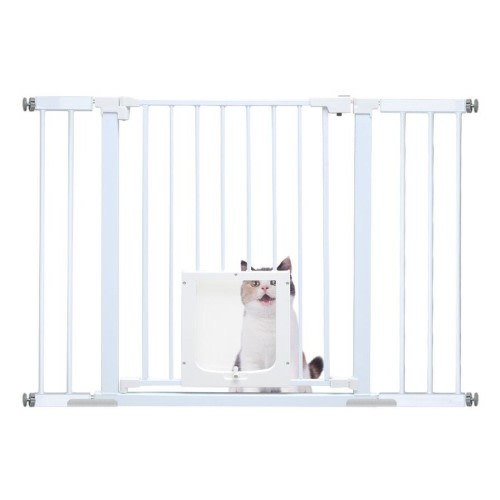 Alston 76cm Tall Baby Pet Security Gate Safety Adjustable Width with Cat Door for House Doorways Stairs Guard Extension Part Width 12cm/24cm Wall Mount