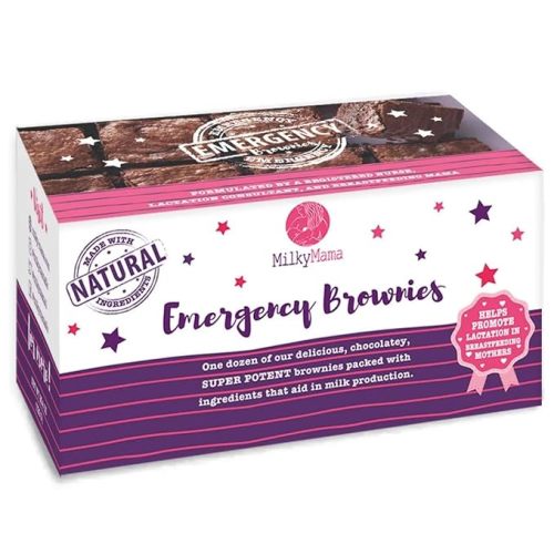 Milky Mama Lactation Brownies for Breastfeeding Moms – Fenugreek-Free, Dairy-Free Milk Supply Support Snack with Brewers Yeast & Flaxseed – Fresh-Baked Chocolate, 12 Individually Wrapped