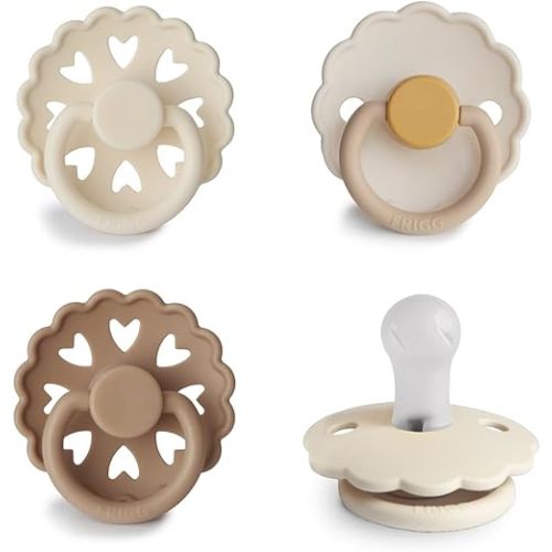 FRIGG SilkySoft Silicone Baby Pacifier 4-Pack Snowflake Dream | Made in Denmark | BPA-Free (0-6 Months)