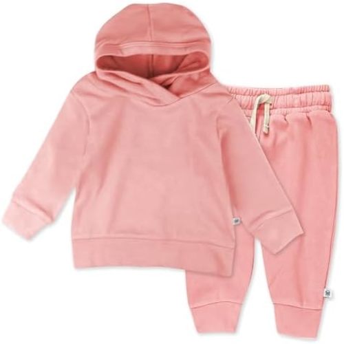 HonestBaby Light Weight Hoodie & Sweatpant Set 100% Organic Cotton for Toddler, Baby Boys, Girls