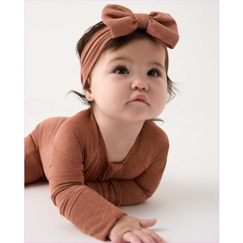 Heather Spice Luxe Bow Headband | Little Sleepies
