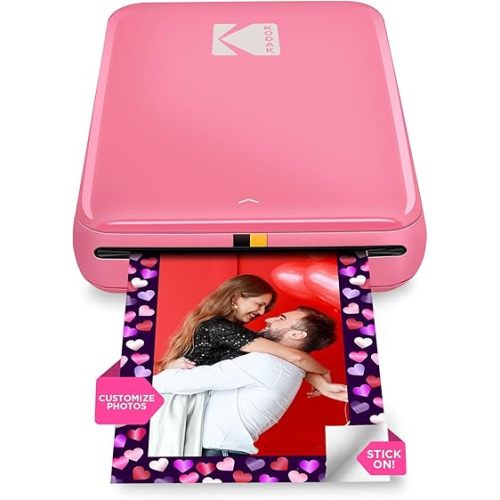KODAK Step Instant Smartphone Photo Printer - Portable Mini Color Wireless Mobile Printer - Zink 2x3” Sticky-Back Photos - Bluetooth Compatible with iOS & Android Devices - Fun Editing App - Pink