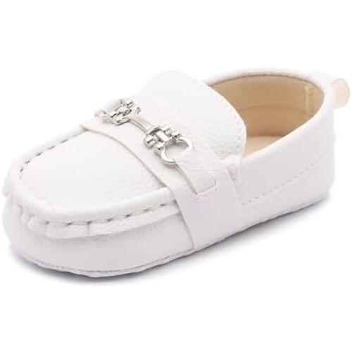 LONSOEN Baby Girls Boys Loafers Prewalker Dress Crib Shoes