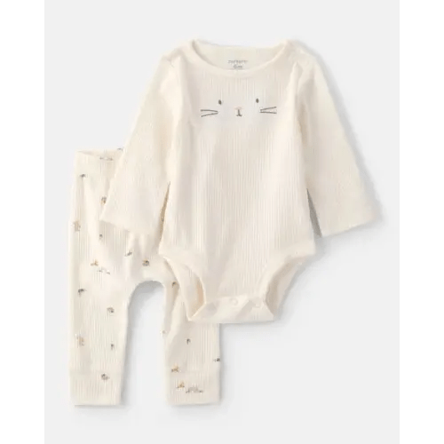 Baby 2-Piece Easter Bunny Rib Tee & Pant Set - Cream | Carter's
