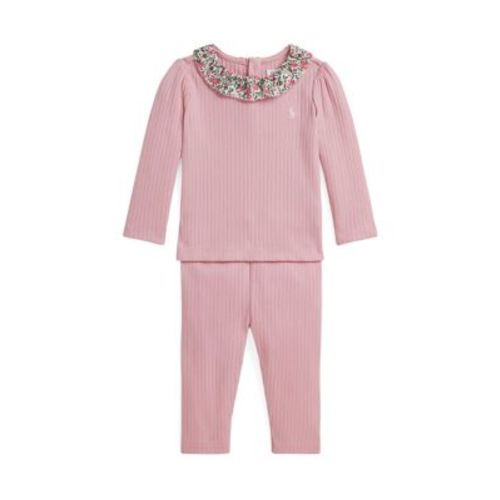 Baby Girls Ribbed Cotton Top & Legging Set