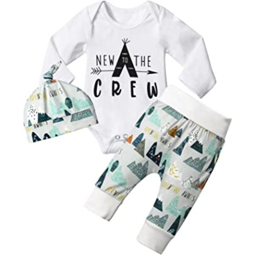 Amazon.com: Newborn Baby Boy Clothes Tattoo Sleeve Funny Letter Print Romper Bodysuit Pants 3PCS Infant Boy Outfits Set: Clothing, Shoes & Jewelry