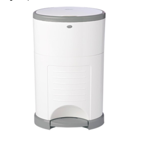 Diaper Dekor EKO MINI Diaper Pail, White, ONLY Eco-Friendly Diaper Pail Made with 70% Recycled Materials, Hands-Free: Step–Drop–Done, Cost-Effective Refill System