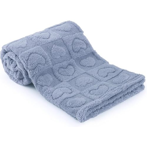 Plush Soft with Heart Checkered Baby Blanket,Fleece Infant Toddler Blankets for Girls Boys,Warm Lightweight Breathable Newborn Receiving Blankets for Crib Stroller 30"×39" (Blue,Heart)