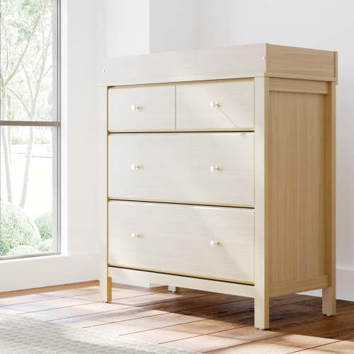 Storkcraft Horizon 3 Drawer Chest with Infant Changing Topper, Driftwood