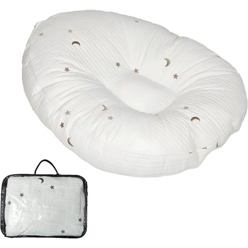 EFELIM Lounge Pillow with Cotton Cover Skin Friendly Multifunctional Floor Pillow with Handle Baby Shower (Golden)