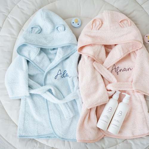 JBØRN Organic Cotton Baby Hooded Bathrobe