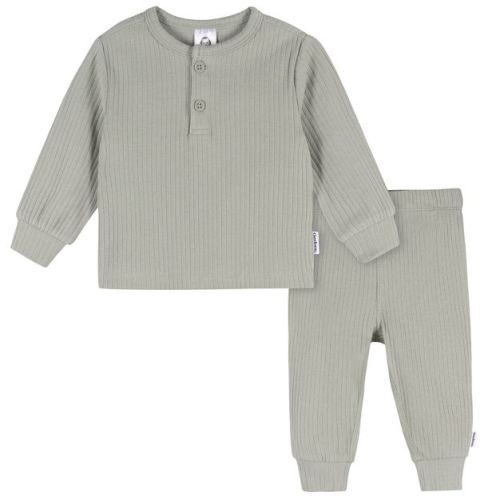 Gerber Baby Boys' 2-Piece Top and Active Pant Set, Wrought Iron, 0-3 Months