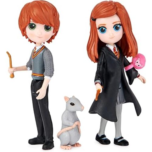 Wizarding World Harry Potter, Magical Minis Ron and Ginny Weasley Friendship Set with 2 Creatures, Kids Toys for Ages 5 and up