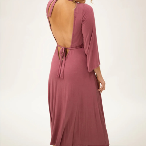 Lila Labor & Postpartum Gown in Dusty Rose