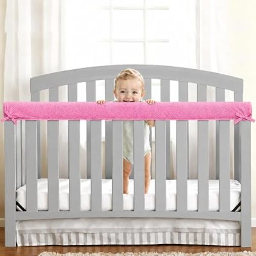 Tollder Comfort for Teething Stage, Edge Protector Strip Edge Wrap Cover Sets,Corner Bed Rail for Furniture (pink-4pc)
