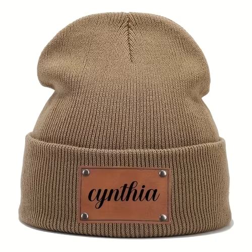 personalized custom name text knit beanie retro unisex - Temu