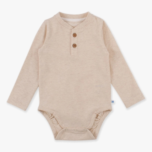 Henley Long Sleeve Bodysuit - Heather Oatmeal – Hello Gracie Lou