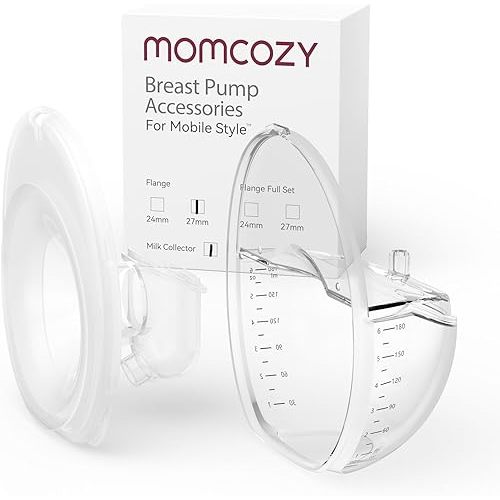 Momcozy Mobile Style | M6 Flange 27mm & Milk Collector, Original Mobile Style | M6 Breast Pump Replacement Accessories