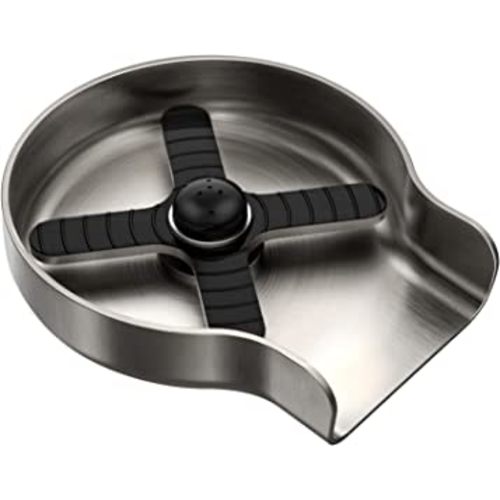 HGN Metal Faucet Glass Rinser for Kitchen Sinks,Bottle Washer,Kitchen Sink Accessories,Stainless Steel,Brush Nickel