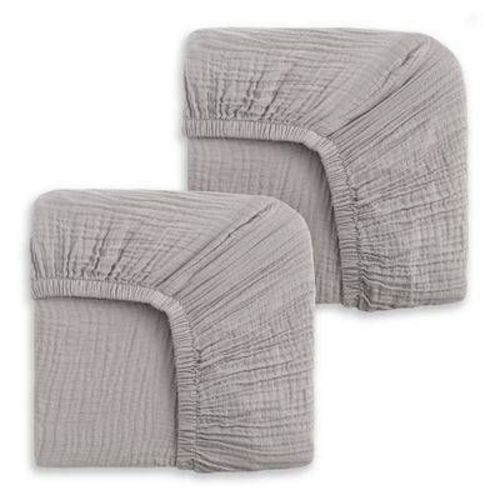 HALO 2pk 100% Organic Muslin Crib Fitted Sheets - Storm Gray