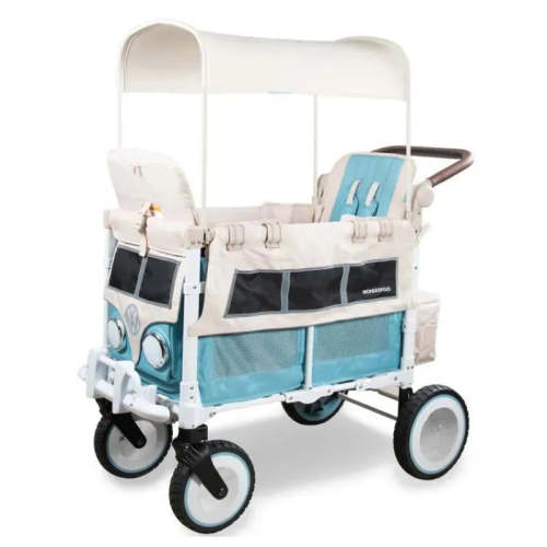 WonderFold - Volkswagon Special Edition Double Stroller Wagon (2 Seater), Bondi Blue