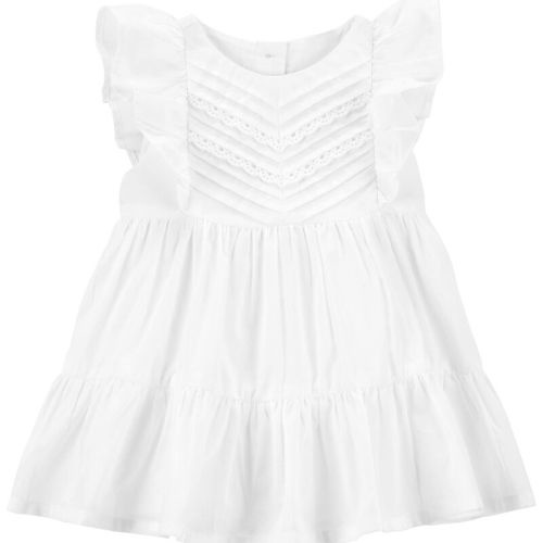 White Baby Eyelet Ruffle Tiered Sundress | oshkosh.com