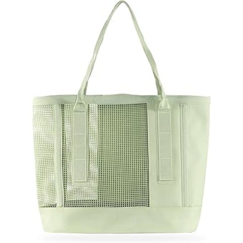 MISSION Outdoor Cassi Lightweight Beach Tote Bag with Waterproof Bottom and Coated Mesh for Beach Boat Pool Sports