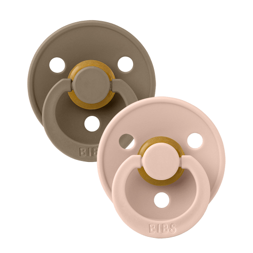 BIBS Colour 2 Pack Pacifiers - Dark Oak and Blush – Bibsworld store US