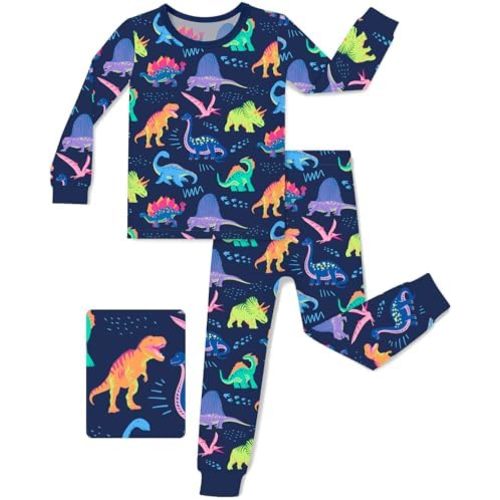 Bamboo Viscose Toddler Pajamas Boys Girls Baby 12M-8Y Pjs Sets Kids 2pcs Snug fit Long-Sleeve Sleepwear