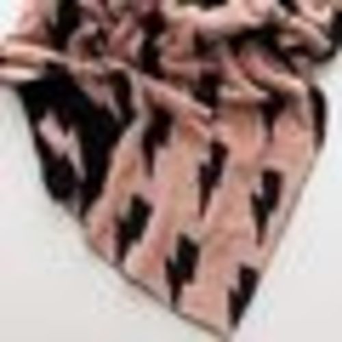 Lightning Bolt Fuzzy Blanket | Mocha