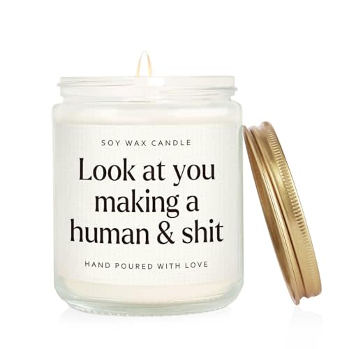Funny New Mom Gifts, Handmade Scented Lavender Candle for New Mom | Postpartum Gift for Mom After Birth, First Time Moms Mothers Day Gift, Soy Wax Candle, 7 Oz