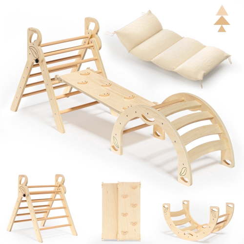 BlueWood Montessori Triangle Climbing Set Indoor Playground Lightweight Compact 4-Piece