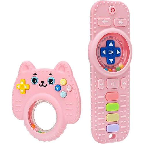 Baby Rattles Teething Toys for Babies 3-6 Months - Remote Design.