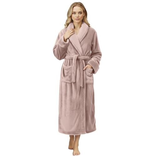 NY Threads Premium Womens Robe, Plush Fleece Long Bath Robe for Women, Fluffy Soft Women's Bathrobe